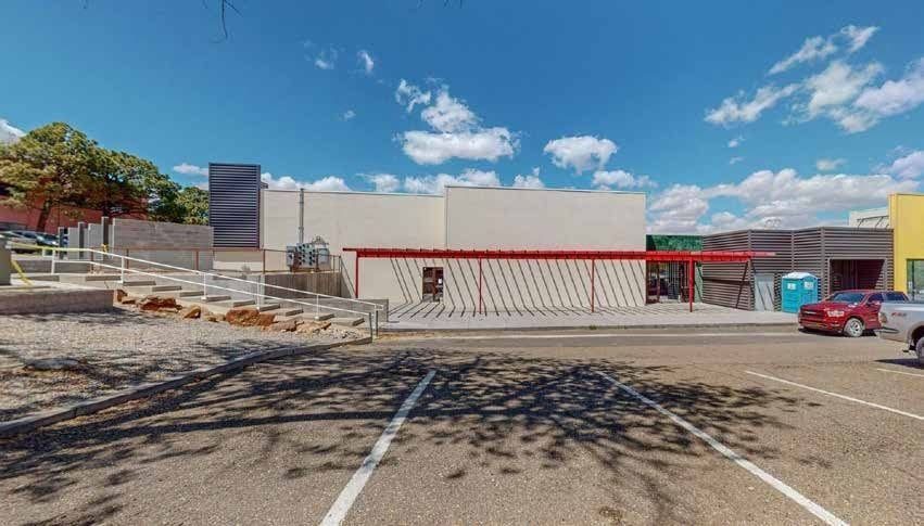 Storefront row at Yale Landing, under two miles from Sandia National Laboratories.